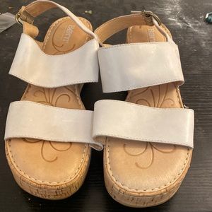 Born Buckle strapped leather high heel sandals